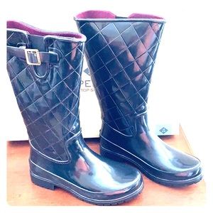 SPERRY PELICAN III BLACK QUILTED BOOTS Size 7